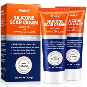 2Pcs Silicone Scar Gel,Advanced Scar Cream for Old & New Scars,100g(3.6OZ)