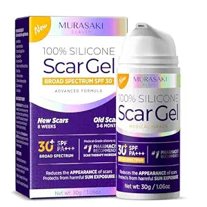 Silicone Scar Gel Scar Cream: SPF 30 Advanced Medical-Grade Formula for Surgical Scars, C-Section, Stretch Marks, Acne, Burns, Keloids, Old & New Scars ��� Broad Spectrum UV Protection 1.06oz (30g)