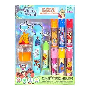 Winnie the Pooh Keychain Lip Balm Set, 7-Piece Plant-Based