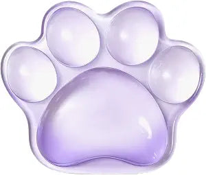 Cat Paw Mouse Wrist Rest, Clear Gel Mouse Wrist Support Pad, Purple Cute Ergonomic Wrist Cushion for Mouse, Soft Transparent Computer Mouse Wrist for Computer Laptop Office Home School(Purple)