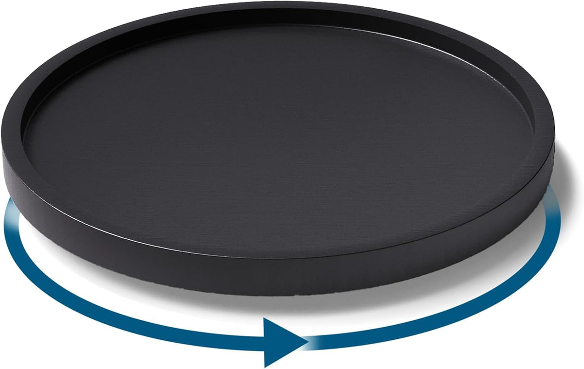 VERTORGAN Lazy Susan Bamboo Organizer for Kitchen,Cabinet,Small(Black)