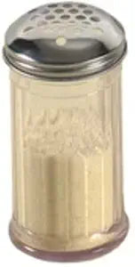 American Metalcraft SAN319 Plastic Shaker - 12 oz Capacity - Clear SAN Plastic Body With Stainless Steel Perforated Top - Extra Large  Holes - 5-3/8 in H X 3 in Diameter -Dishwasher Safe