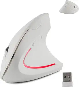 Wireless Mouse Ergonomic Vertical Ergo High Presion Optical Lightweight Cordless LED Light Cute Wireless Mice for Laptop Computer Mac Office Girl Boy Women Men Gift,800/1200/1600 DPI,6 Buttons