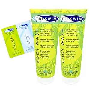 TRISWIM After Swim Chlorine Body Wash | Enriched with Aloe Vera, Watercress and Chamomile for Restoring, Hydrating, and Nourishing Skin | Relieves Dry and Itchy Skin | Perfect for Swimmers | Pack of 2