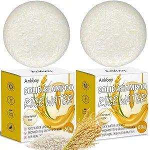 Shampoo Bar,Rice Water for Hair Growth,Clarifying Shampoo for Build Up,Soap Bar,Shampoo for Thinning Hair for Women and Men,Dandruff Shampoo,Frizz Control Hair Care,Travel Shampoo,Sulfate-Free(2 Pack)