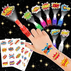 72 PCS Hero Party Favors ï¿½ï¿½ï¿½ 48 PCS Tattoos & 24 PCS Finger 