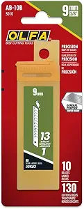 OLFA 9mm Precision Snap-Off Blades (AB-10B) - Japanese Steel, 10 Blades
