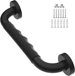 Anti-Slip Black Grab Bar 12 Inch, Grab Bar for Bathtub and Shower