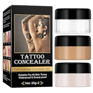 Tattoo Cover Up Makeup Waterproof, Long-Lasting Tattoo Cover Up Concealer,Tattoo Cover Up Makeup Waterproof,Invisible and Natural, Suitable for Tattoos, Scars and Vitiligo