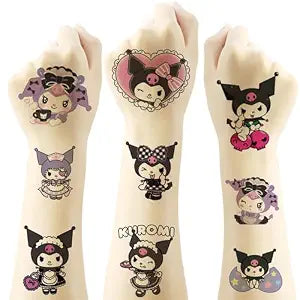 kingmagnate 40pcs Temporary Tattoos for Kids,Kuomi Party Favors Fake Tattoos Stickers,Kawaii Birthday Party Supplies,Birthday Decorations Party Game Activities Reward Gifts (Klm)
