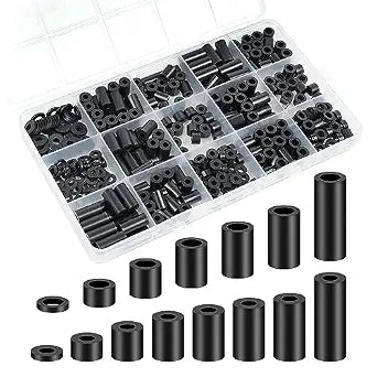 WEGOUP 345 Pcs Black Nylon Electrical Outlet Spacers Kit
