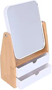 1x/5x Rectangle Magnifying Makeup Mirror, Jewelry and Cosmetics Storage Box