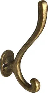 Goo-Ki Vintage Retro Antique Brass Zinc Alloy Coat Hooks - Affordable Luxury Coat Hoooks Hardware for Bedroom, Kitchen, 2 Pack