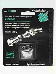 Whedon Shower Arm Adapter 1/2" Chrome, Chrome Plated, Solid Brass