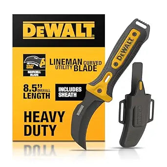 DEWALT Hawkbill Line Knife  Fixed Blade Cable Stripping Knife for Electrical Work & Utility Cutting for Electricians