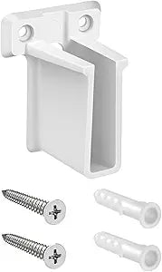 2 Pcs White Plastic Wire End Shelf BracketsWall Mount Closet Brackets