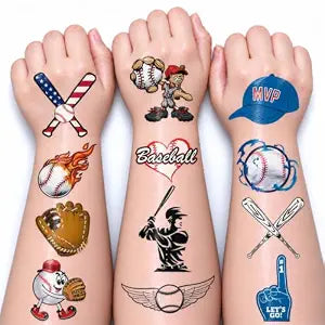 Baseball Temporary Tattoos 60 Pcs Birthday Party Favors Decorations