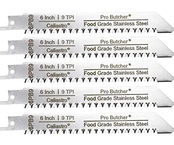 6-Inch Stainless Steel Frozen Meat Bone Cutting Saw Blades for Reciprocating and Sawzall Saws 5-Pack