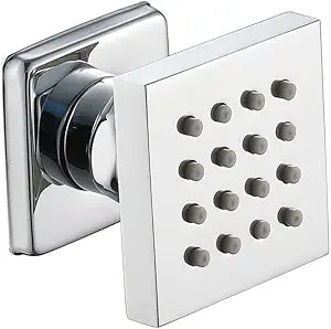 Cascada Modern Design 2 Square Body Spray Shower Jet with built-in 16-Nozzles | Moveable, Wall Mounted & Solid Structure shower Jet (Polished Chrome)