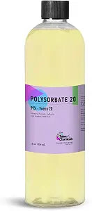 Polysorbate 20 Cosmetic Grade (12 Ounce / 355 mL) Liquid Solubilizer and Emulsifier for Oil-in-Water Tween 20 Humectant for Skin Care Products by Talsen Chemicals