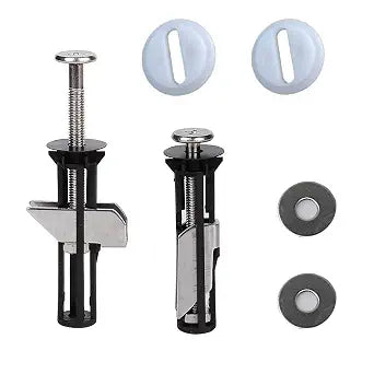 2 Pack Toilet Seat Bolts Replacement Kit with Washer Screw Nut Universal Fittings for Toilet Tank Bidet Lid Easy Install Fixing Hinge Mount Spare Parts Bathroom Hardware