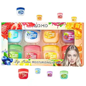 Lip Balm Lip Moisturizing Set 8 kinds of fruit flavor lip mask,4-in-1 lip care is suitable for dry peeling, dark sunken, reducing lip lines, moisturizing lipstick, and repairing lipstick