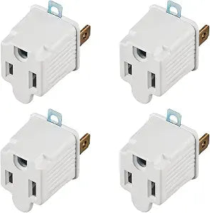 3 Prong to 2 Prong Outlet Plug Adapter Grounding Converter Socket 4 Pack