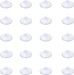 AQUANEAT 20 Packs Suction Cups 0.8 Inch Clear Sucker Pads Without Hook for Glass Home Organization Decoration