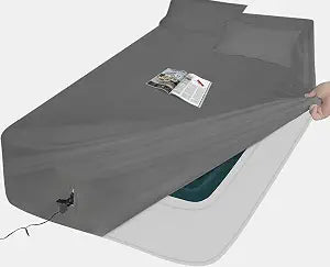 AEHISDHIE Air Mattress Sheets - 2 Pieces Set - Suitable for Inflatable mattresses 18 inches deep - can be inflated Without disassembly, Convenient, Sturdy, Easy to use air Bed Sheet(Gray���Twin)