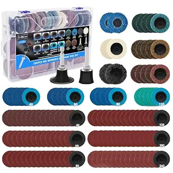136 PCS 2 Inch Die Grinder Sanding Discs, Quick Change Disc Accessories