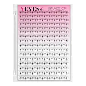 VEYES INC Premade Fans Eyelash Extensions 3D-24D C/D curl Natural & Volume Mixed Length Eyelash Tray, Professional Lash Supplies, Matte Black (10D 0.05 CC 8-15mm)