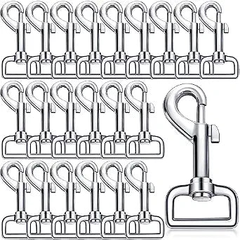 Therwen 24 Pcs Swivel Snap Hooks - Heavy Duty Stainless Steel Bolt Snap for Dog Leash, Keychain, Camera Strap, Multipurpose 2.76 Inch (Silvery,70mm)