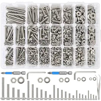 1115Pcs #2-56#4-40#6-32#8-32#10-24 Phillips Pan Head Bolts & Nuts
