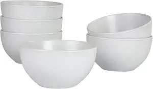 10 Strawberry Street Wazee Matte 5.5"/16oz Cereal Bowl, Set of 6, White