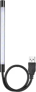 Mudder Portable USB Laptop Light - Flexible Stick Dimmable Touch Switch LED White Lamp for Laptop Computer PC (Black)