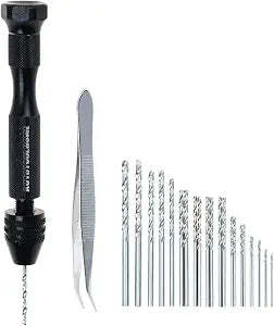 Precision Pin Vise Hand Drill Manual w/Micro Twist Drill Bits Set 0.5-3.0mm