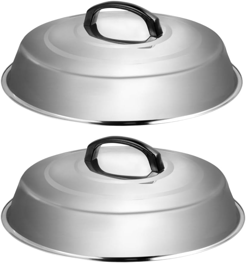2 Pack Stainless Steel Basting Cover, 12.2 Inch Grill Dome Lid