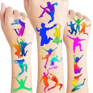 96PCS Jump Zone Trampoline Temporary Tattoos for Kids Boys Girls
