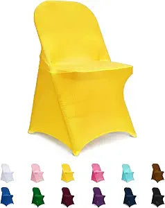 Yellow Folding Chair Covers, Spandex Folding Chair Covers 6 PCS, Banquet Chair Slipcovers for Party, Wedding, Holidays, Celebration