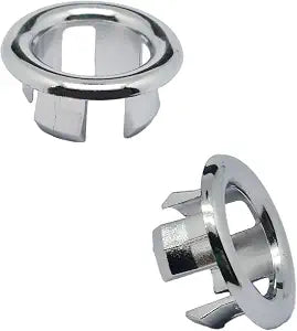 Kitchen Bathroom Sink Basin Trim Overflow Cover Insert in Hole Round Caps, Round Tidy Insert Spares(10 Pcs,Silver)