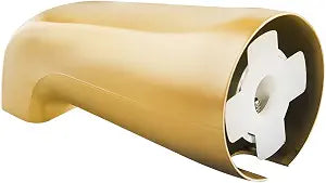 SENTO Slip On Gold Universal Heavy Durable Metal Bathroom Tub Spout Without Diverter, Heavy Duty Metal Bathtub Faucet Without Shower Diverter - 4 Inches 1/2" Copper Pipe, Satin Brass