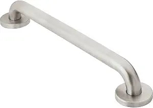 Moen Bathroom Safety 12-Inch Peened Textured Grip Stainless Steel Bathroom Grab Bar with Concealed Screws, Shower Handles for Elderly, R8712P