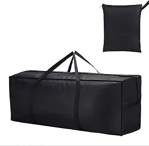 68" Extra Large Waterproof Outdoor Cushion Storage Bag  Heavy Duty Patio Furniture Cover with Zipper,Handles for Pool Decor,Christmas Tree Storage & Moving (173x76x51cm) (Black)