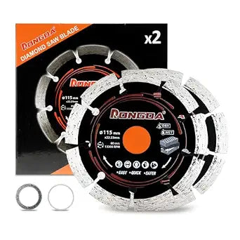 4-1/2 Inch Segmented Diamond Saw Blades 2-Pack, for Angle Grinder