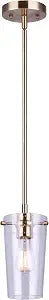 Canarm Vivien 1-Light Pendant Light, Gold Finish with Seeded Glass Shade, Adjustable Height, Modern Lighting for Kitchen, Dining Room and Living Room Accent