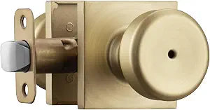 Brushed Gold Door Knobs with Lock for Bath & Bedroom