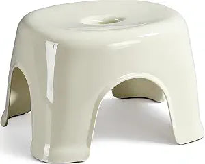 Plastic Step Stool, Heavy Duty Foot Stool with Anti-Slip Pads, Waterproof One-Piece Small Stool with Handle, Portable Stool for Bathroom, Shower, Kitchen & Entryway