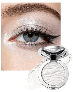 Pearl White Silver Glitter Eyeshadow, Holographic Highlighter Eye Shadow