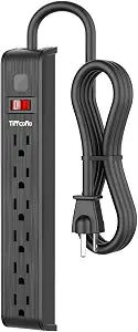 Power Strip Surge Protector, 6 Feet Extension Cord, 600 Joules Surge Protection, Multiple Protection 6 Outlet Strip, ETL Listed 1 Pack