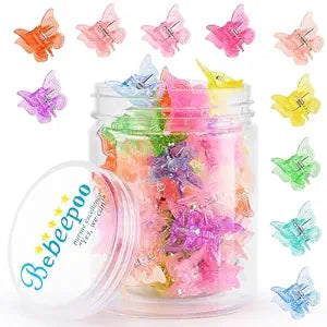 Mini Butterfly Hair Claw Clips, Glitter Hair Clips Claw,Small Hair Clips,Sparkly Colorful Hair Accessories for Girls and Women, Cute, Small, Tiny Clip, Set of 50